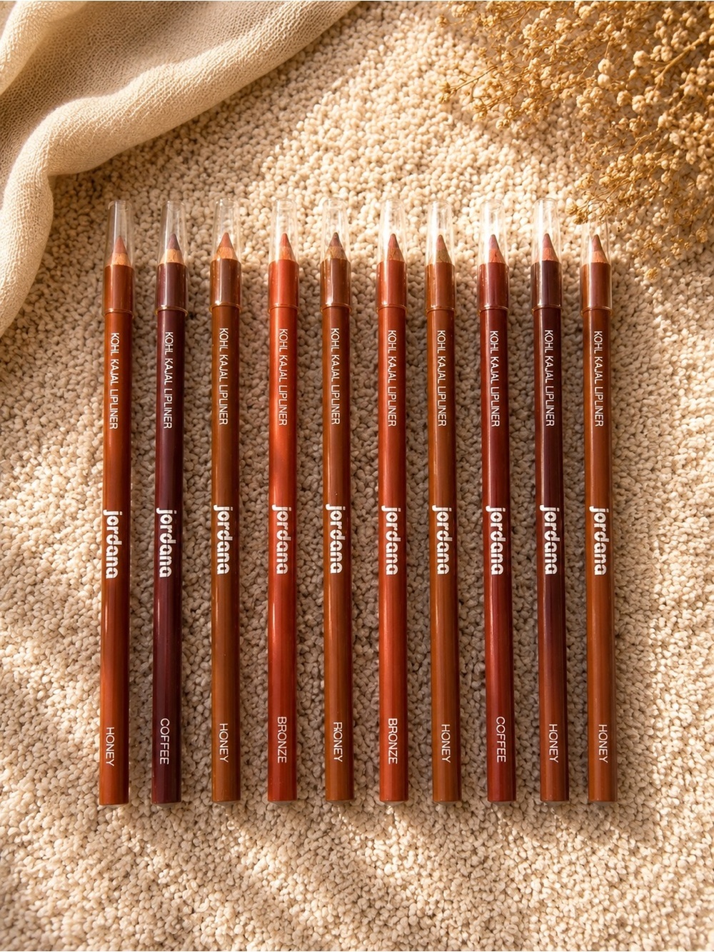 Jordana Women’s Lip Liner Set — Neutral Brown & Honey Shades
